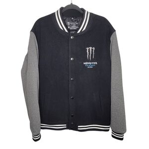 Monster Energy Ultra Varsity Jacket Size XL in Grey Black Rare Promo